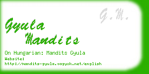 gyula mandits business card